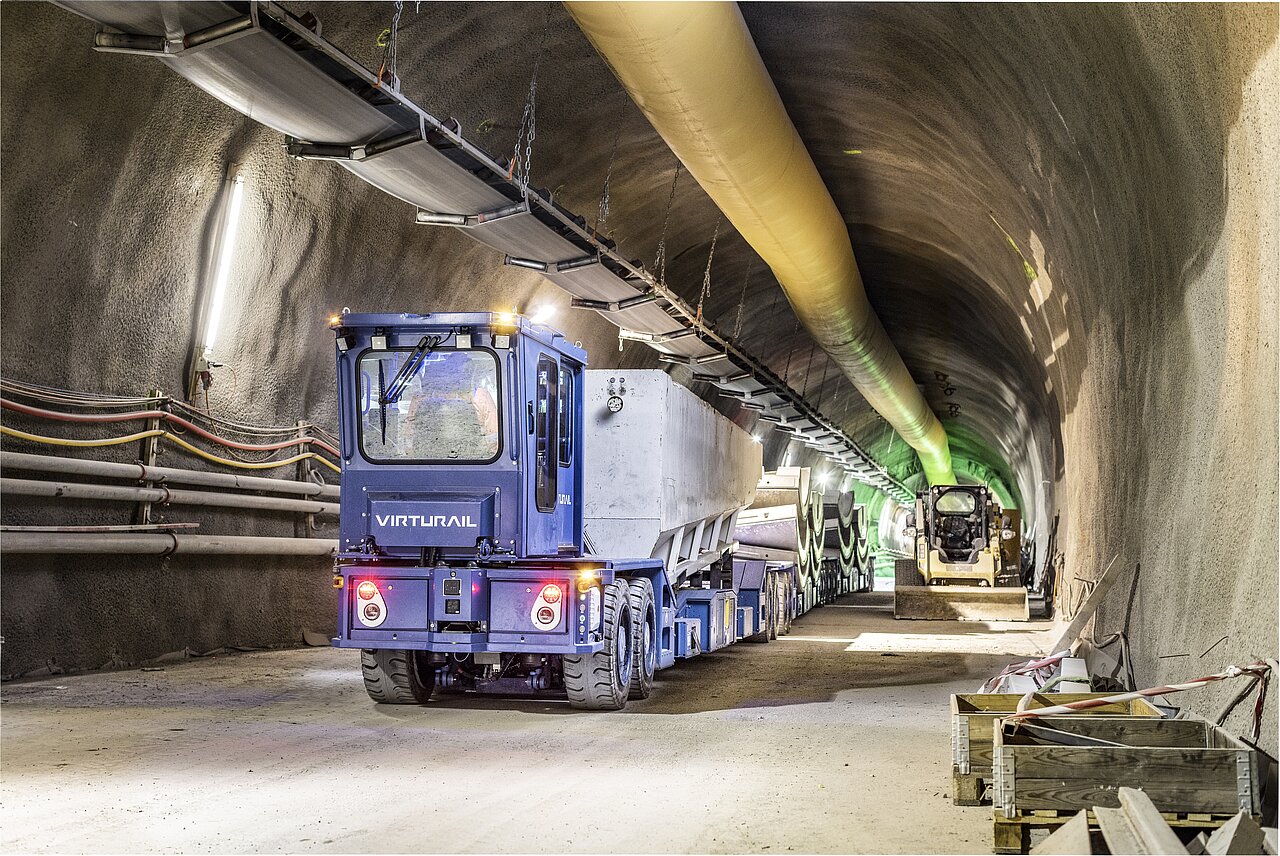 VirtuRail ASV Automated Service Vehicle im Tunnel