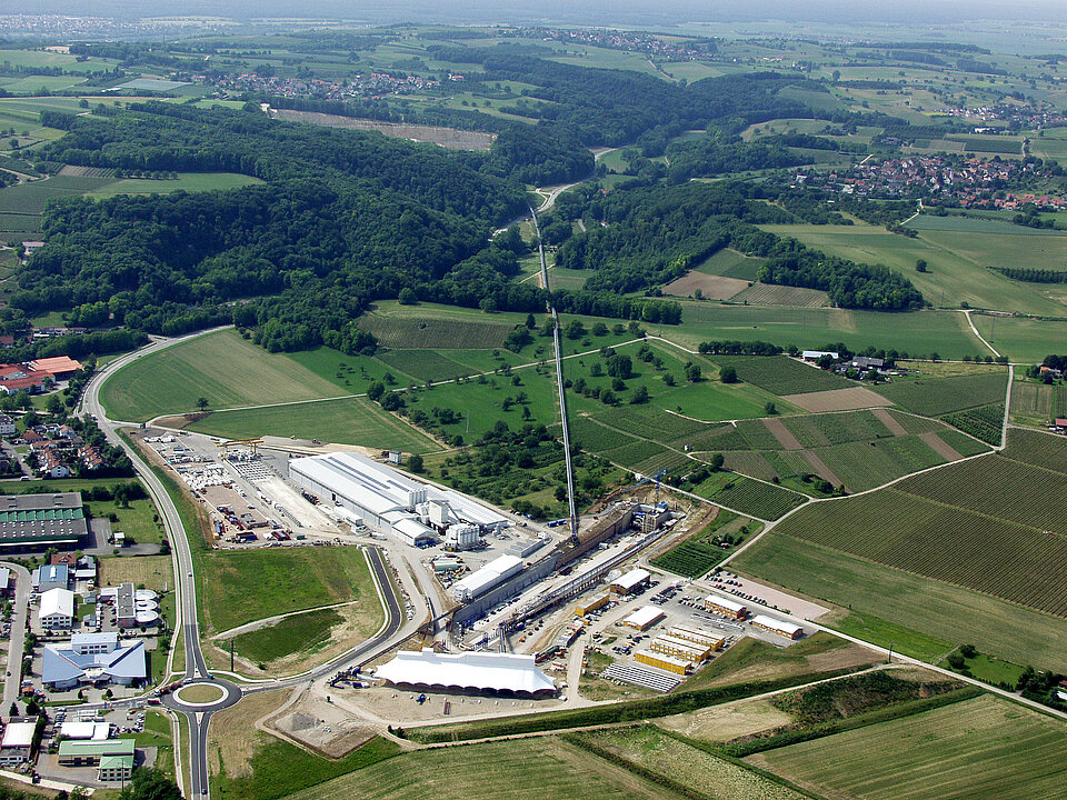 Luftbild Baustelleneinrichtung Katzenbergtunnel