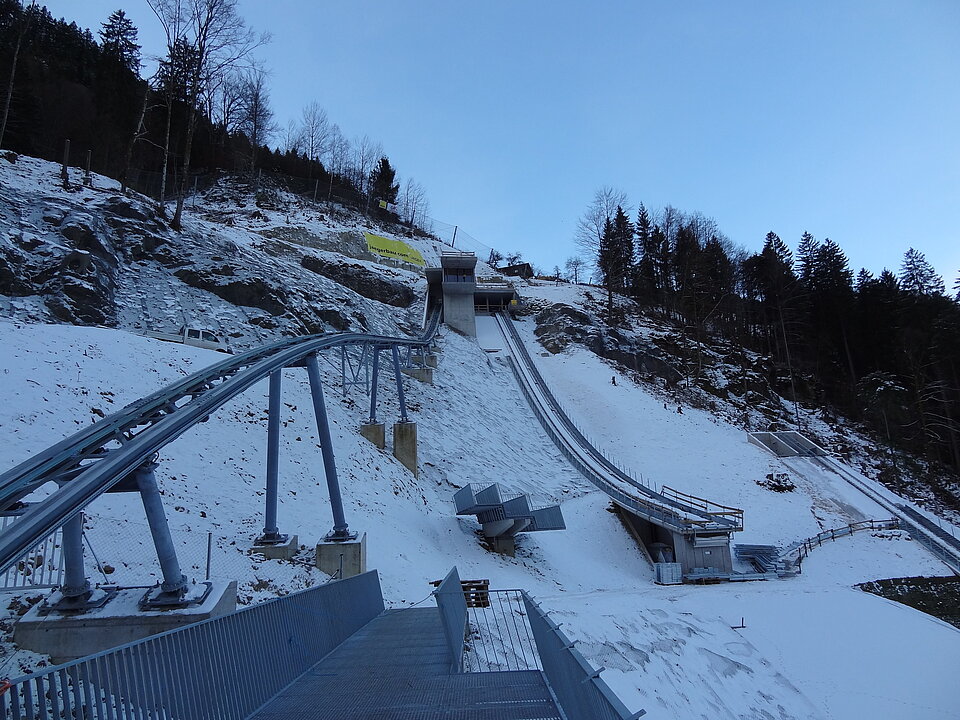 Baustelle Schanzenanlage Tschagguns im Winter